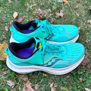 🦋💎Saucony Icy Teal Blue Athletic Shoes with Breathable Mesh and Cushioning